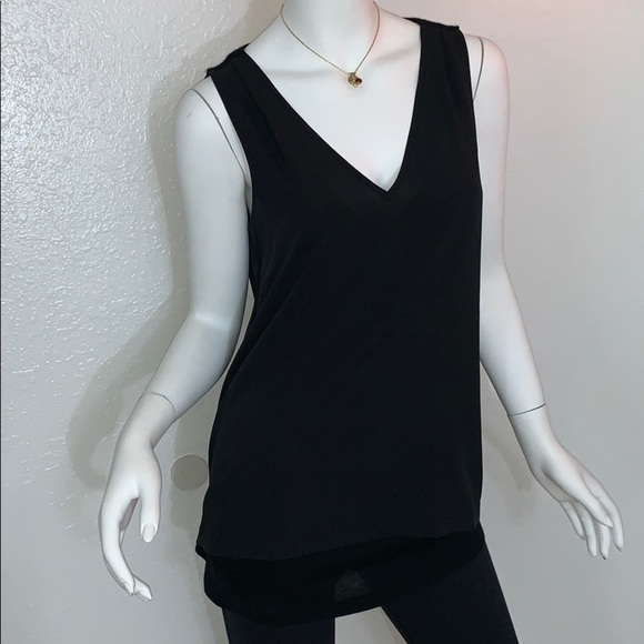 Banana Republic Black Open Back Chiffon Front Tank​​ - Picture 1 of 8